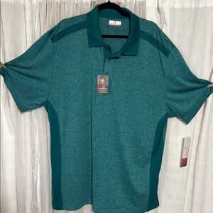 Grand Slam Blue Golf Polo Shirt Textured Knit Sporty